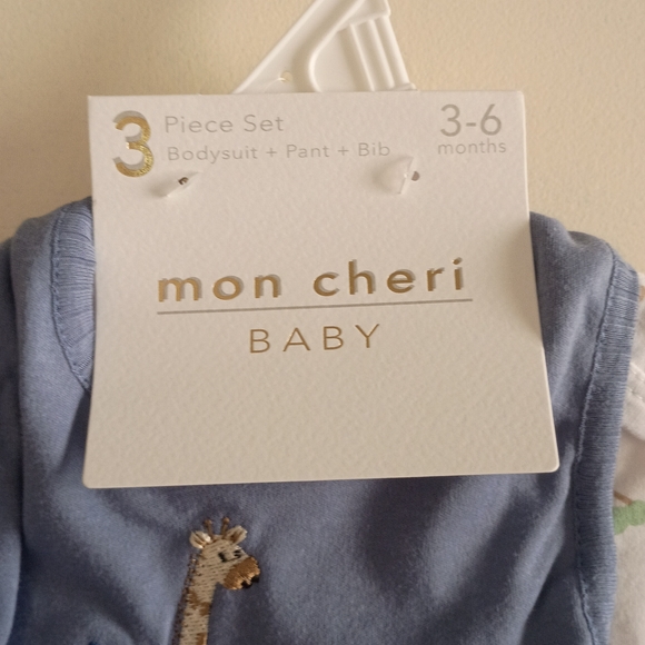 Mon Cheri Blue Baby Bodysuit Set - Picture 5 of 5